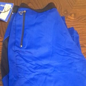 Blue Athletic Pants with Zipper Pocket